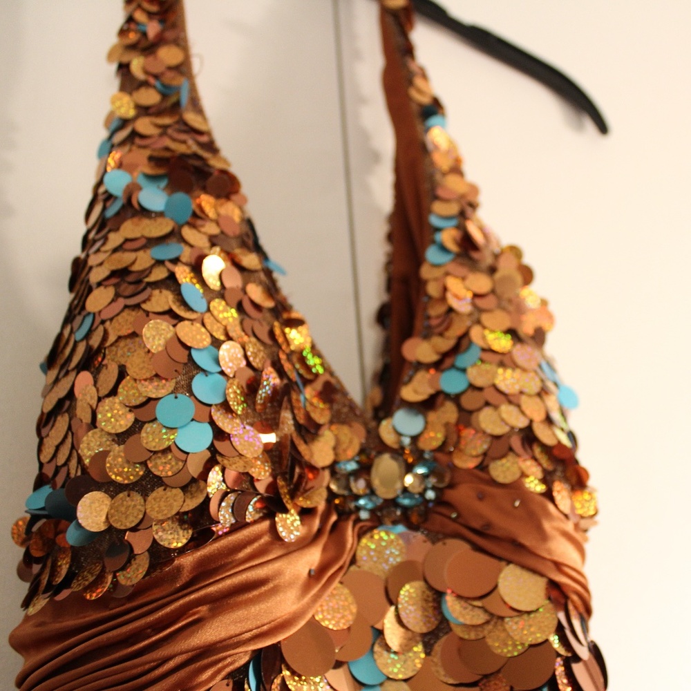 Party Time Formals Backless Halterneck Prom Dress